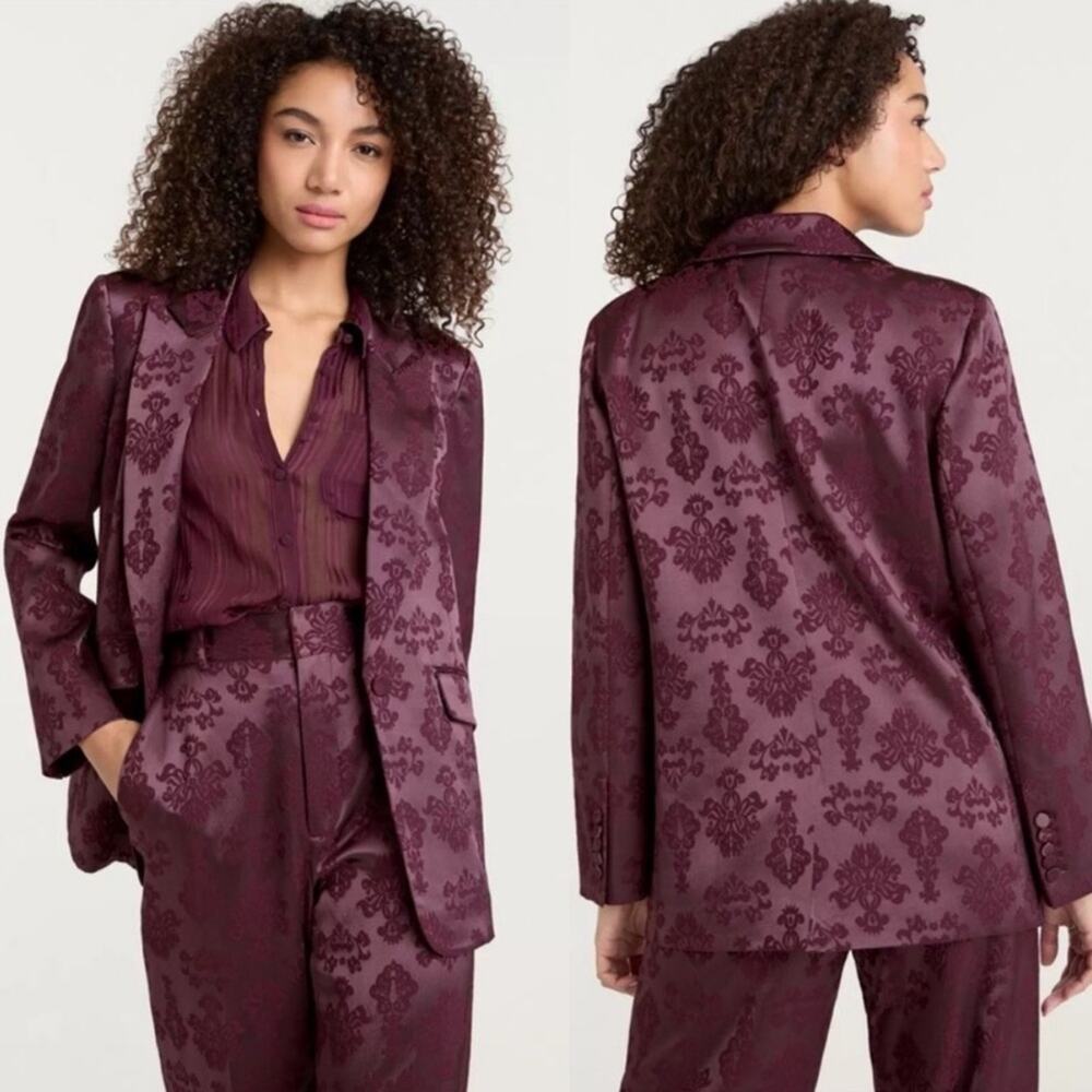 cinq a sept Mauve Floral Jacquard Blazer - Picture 6 of 9